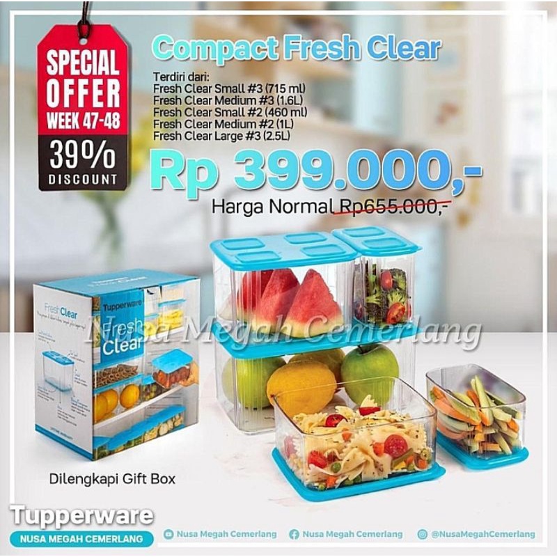 Compact Fresh Clear/Fresh Clear/fresh clear Tupperware/Clear mate/clear mate Tupperware