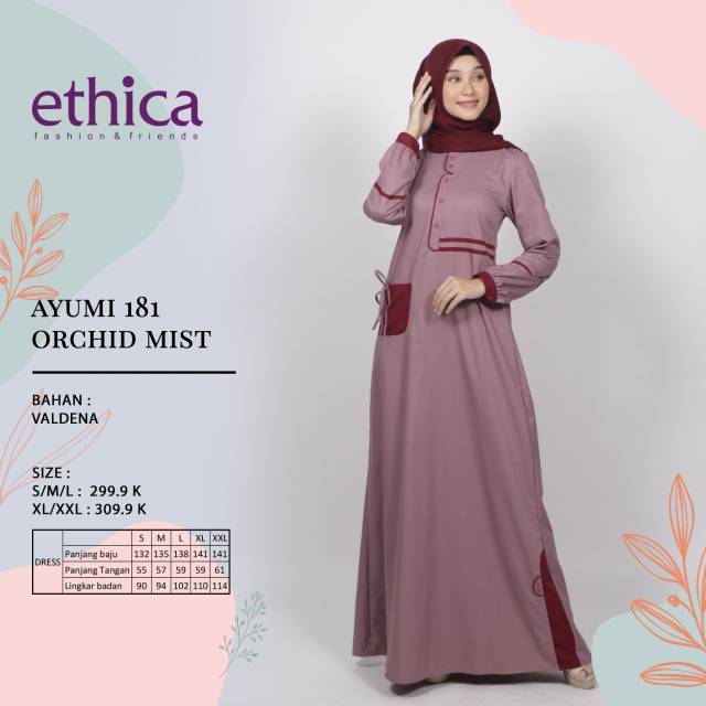 Gamis Ethica Ayumi 181 Orchid Mist