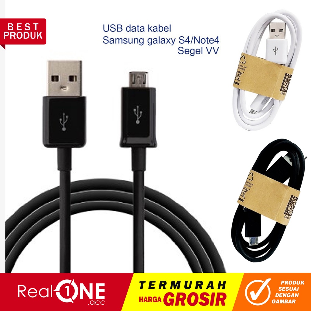 Kabel data charger micro usb samsung s4 android universal handphone hp cable 1 meter - realoneacc