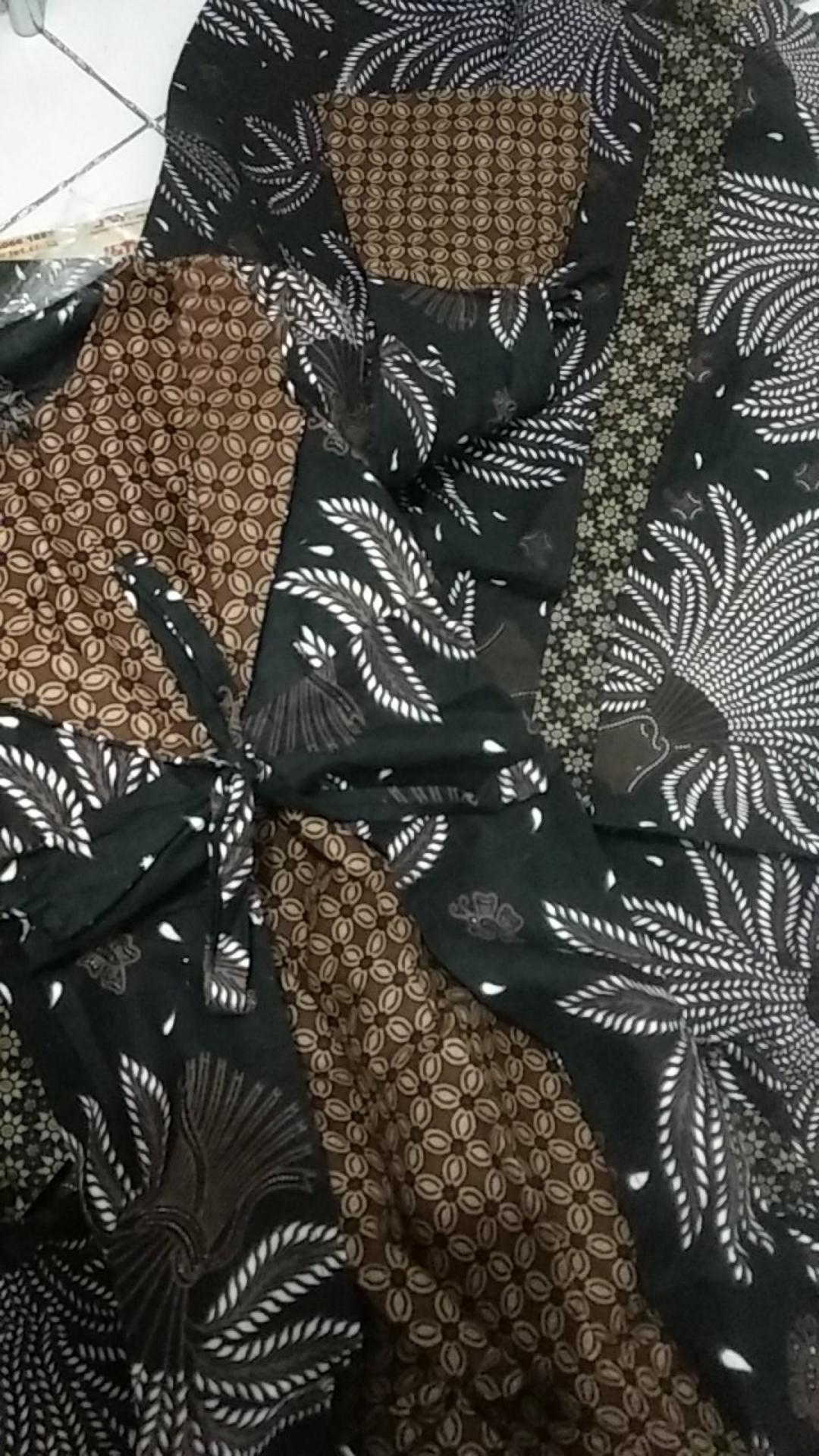 Bisa Pisah Batik Couple Keluarga Sania Ruffle Ori Ndoro Jowi Gamis Jazzy Navy Coklat Modern