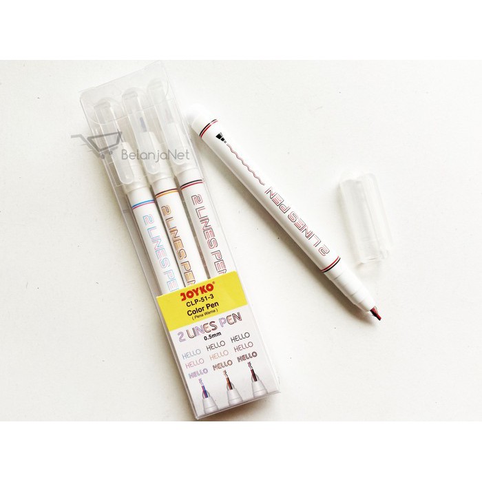 Color 2 Lines Pen | Pulpen Pena 2 Garis Warna Joyko CLP-51-3