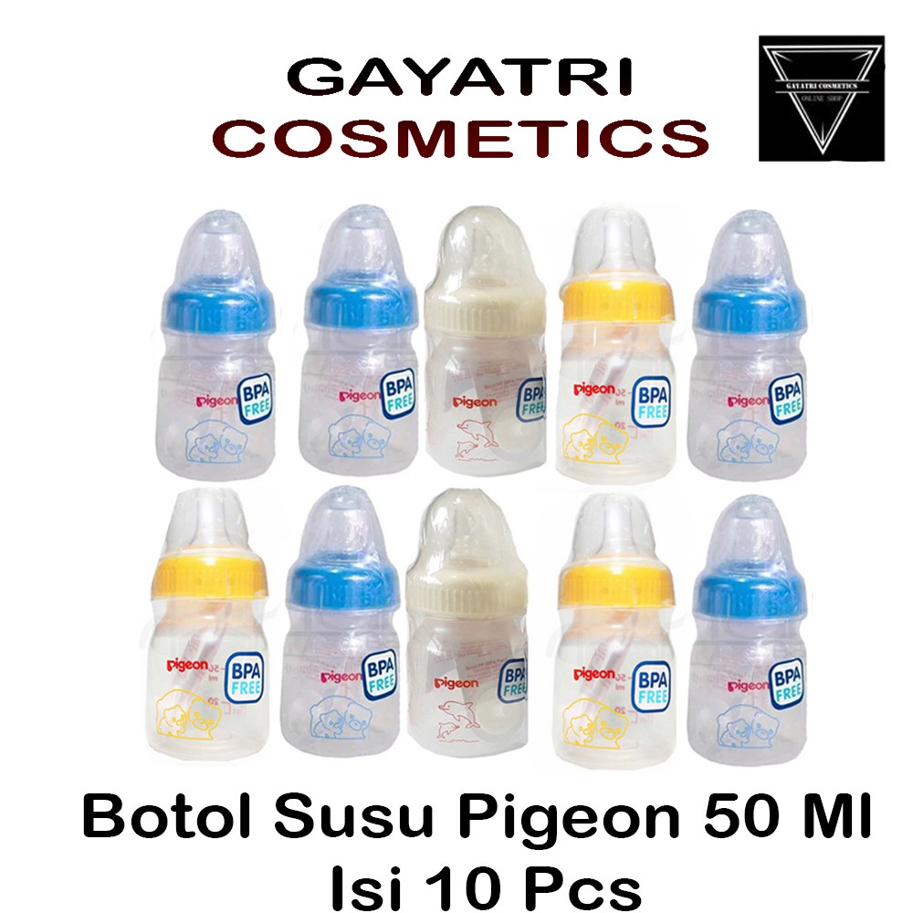 Paket Botol Susu Bayi Pigeon Assort BPA Free 50ml 10pcs