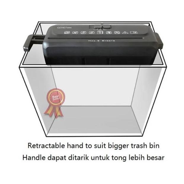 

Mesin Penghancur Kertas Paper Shredder Pemotong Alat Mudah Murah Cut 7