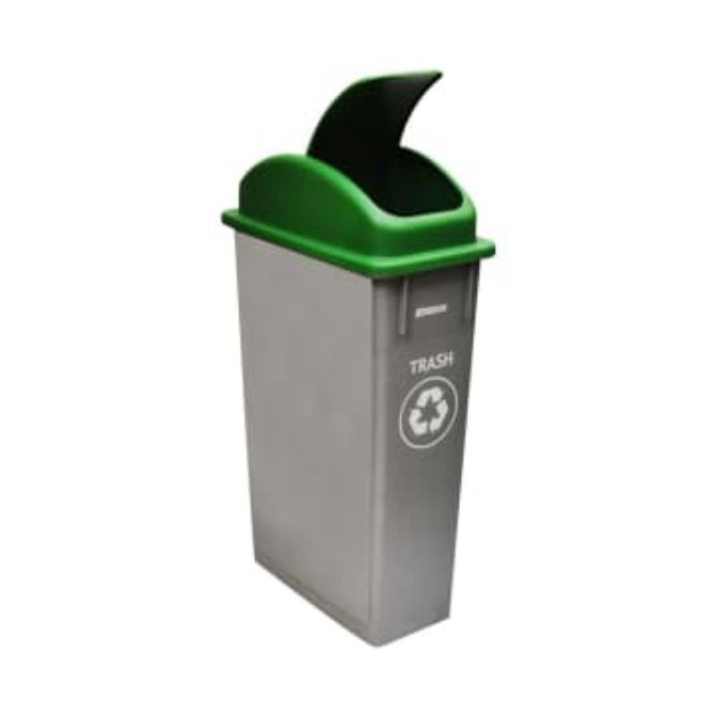 Krisbow 90 Ltr Tempat Sampah Plastik Tutup Ayun - Abu-Abu Hijau
