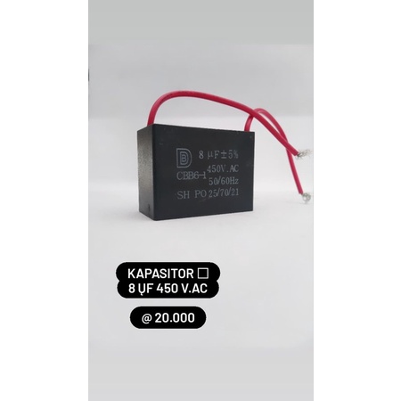 KAPASITOR KOTAK 8uf 450V vac