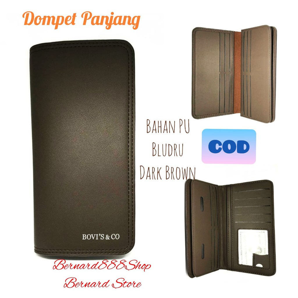 Dompet Pria Dompet Laki2 Dompet Panjang Pria Motif Polos dan Simple Bahan PU Leather Brudu