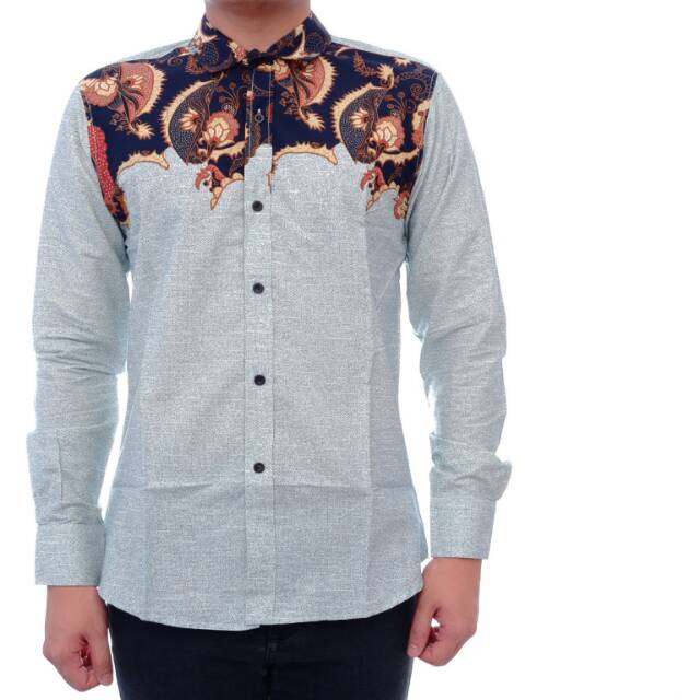 Kemeja batik songket pria tangan panjang cowok formal baju kondangan undangan merit cowo