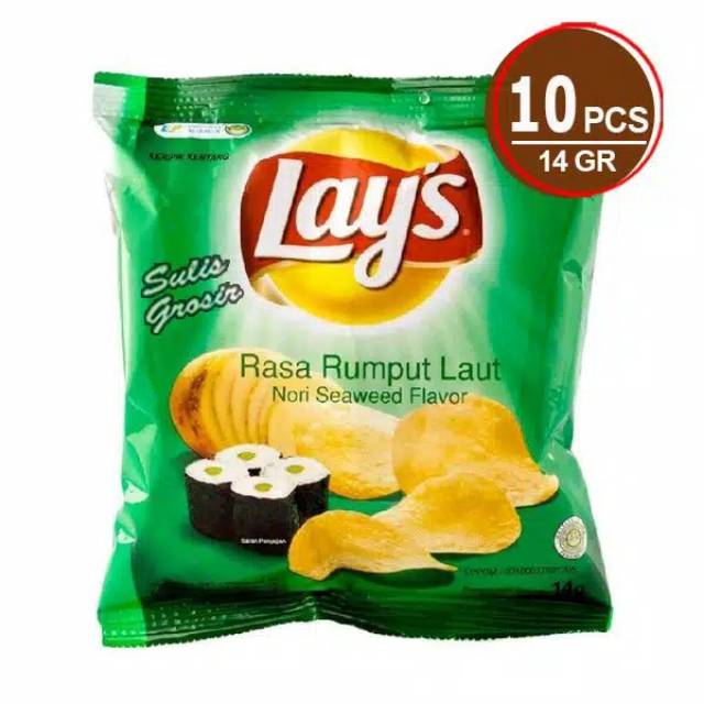 

Lays rumput laut isi 10 renteng