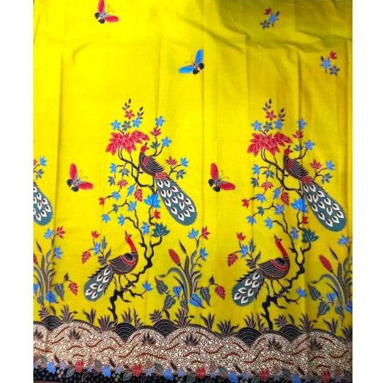 Batik santoso hitam manis motif merak kuning