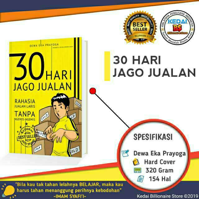 Buku Bisnis 30 Hari Jago Jualan Dewa Eka Prayoga Billionaire Store Shopee Indonesia