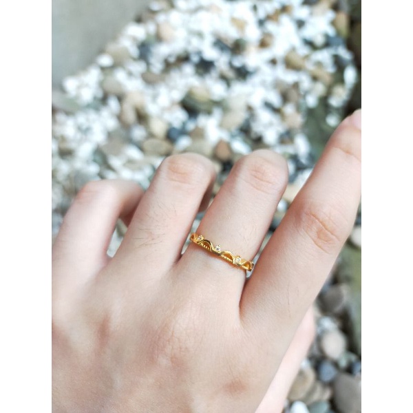 Cincin mahkota fashion mata emas asli 700 16 karat emas tua kado istri pacar CCN0113