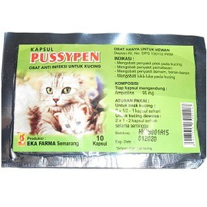 Pussypen 10 Capsul Original - Obat Anti Infeksi pada Kucing