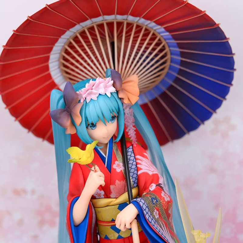 Mainan Action Figure Anime Hatsune Miku Kimono Stronger Miku Ukuran 23cm