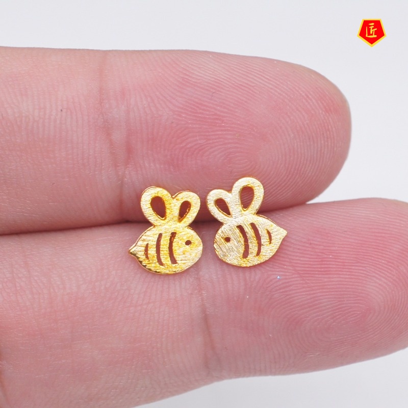 [Ready Stock]Minimalist Creative Brushed Little Bee Ear Studs