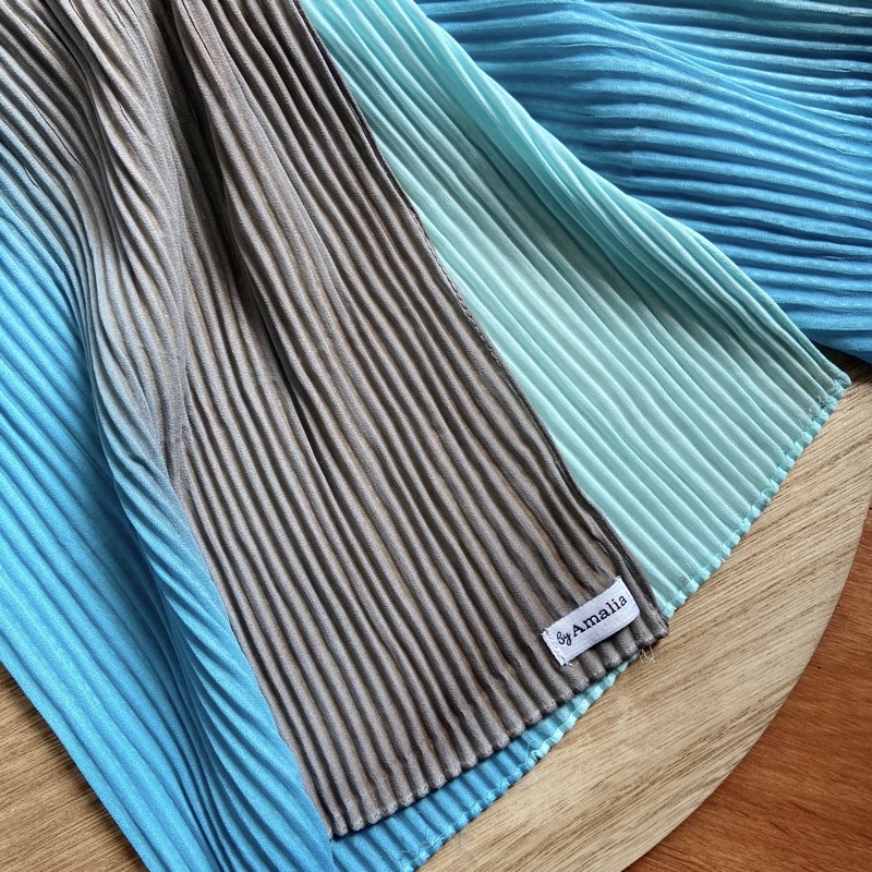 Anna pleats ombre batch 2/pashmina plisket gradasi/pashmina plisket ombre-Aqua