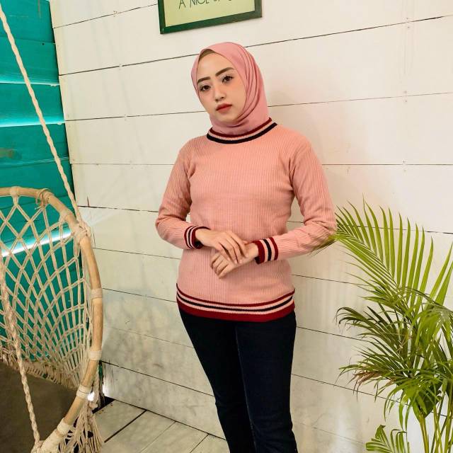 Sakura Sweater / Sweater Rajut korea / Sweater Wanita / Basic Sweater