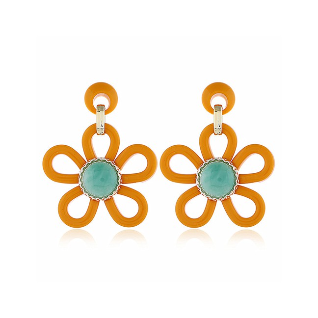 LRC Anting Tusuk Fashion Acrylic Flower Earrings F6720X