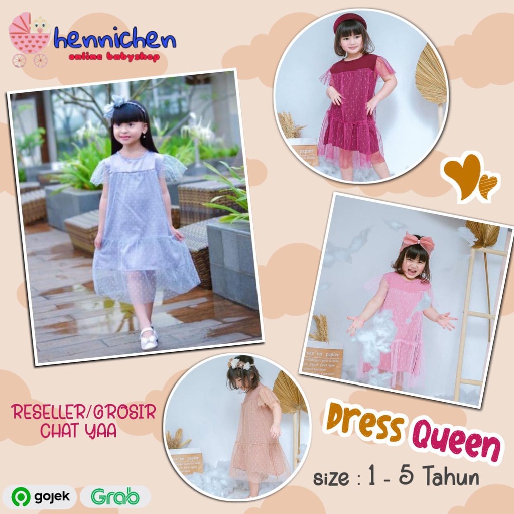 DRESS ANAK QUEEN DRESS TUTU POLKADOT ANAK 1-5 TAHUN FASHION ANAK PEREMPUAN BABY AVENE