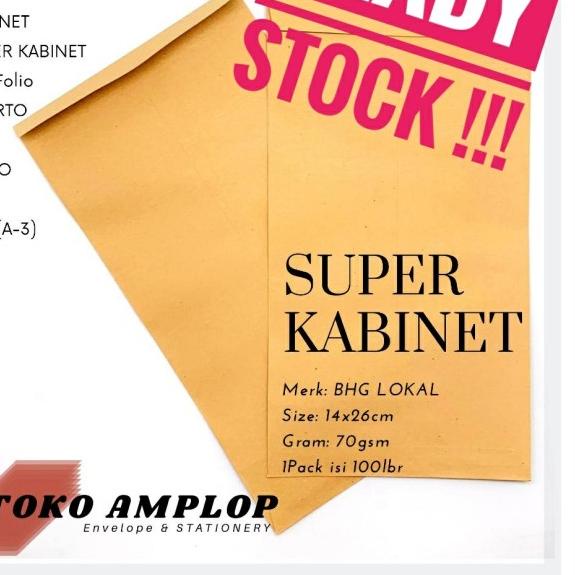 

☺ Amplop Coklat SUPER KABINET isi 100 lbr 70gsm ✫