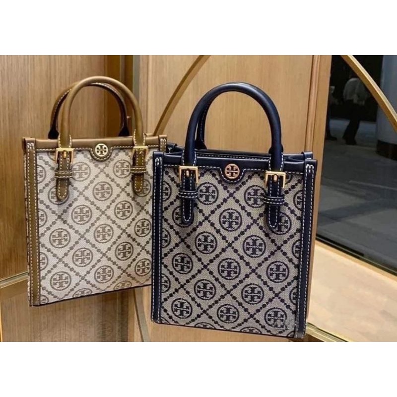 tory burch t monogram mini tote crossbody original bag tas tb authentic chasin