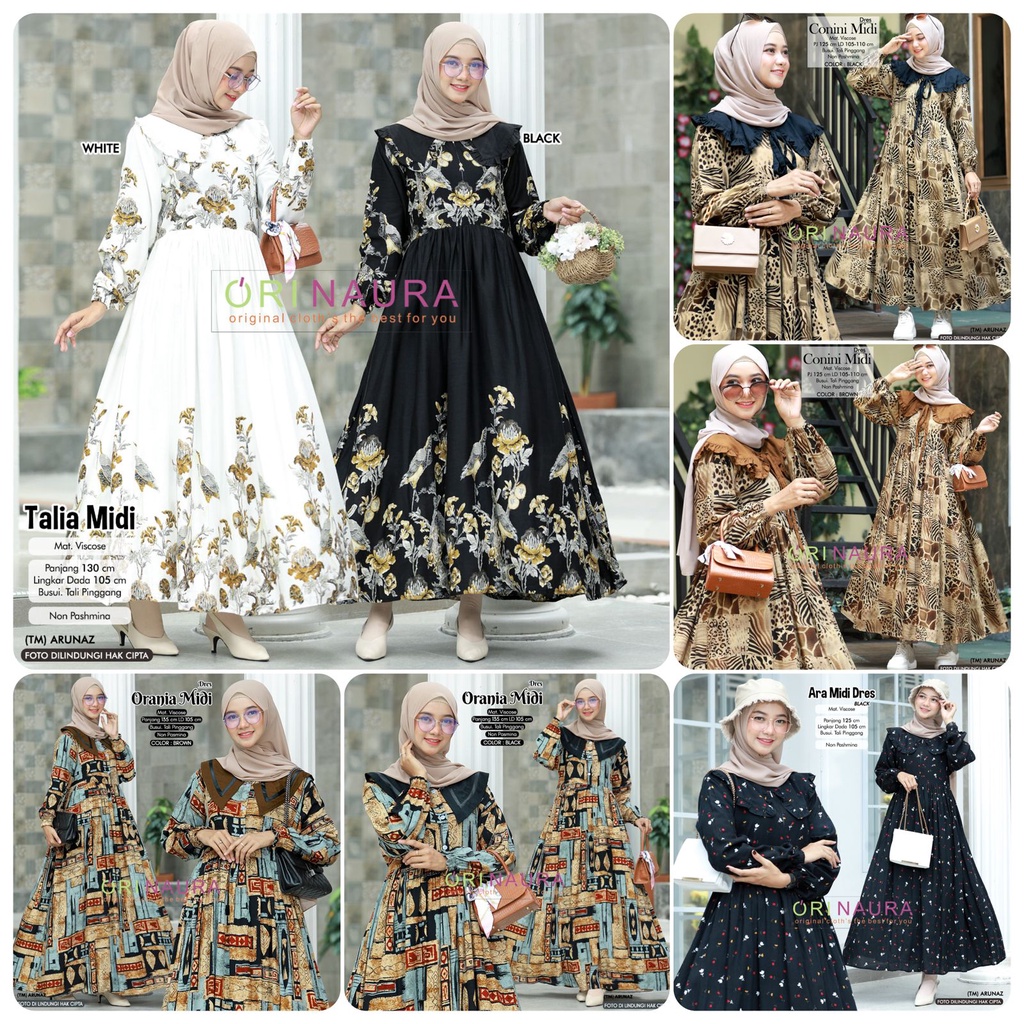 Gamis Midi Dres All Model 3 Mini Dress Original Ori Naura