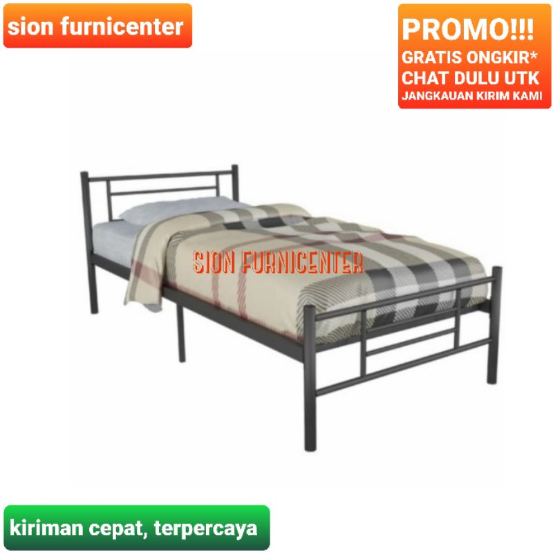 Ranjang besi orbitrend square 90x200 / ranjang besi ukuran 90x200 / ranjang besi square 90 / ranjang