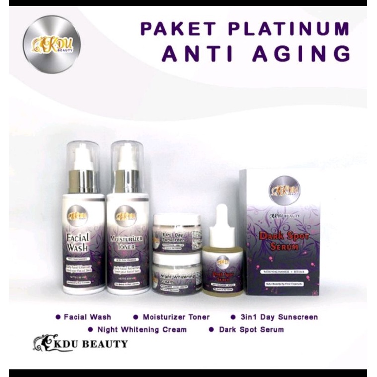 paket platinum anti aging dan flek kdu beauty by essii cosmetic