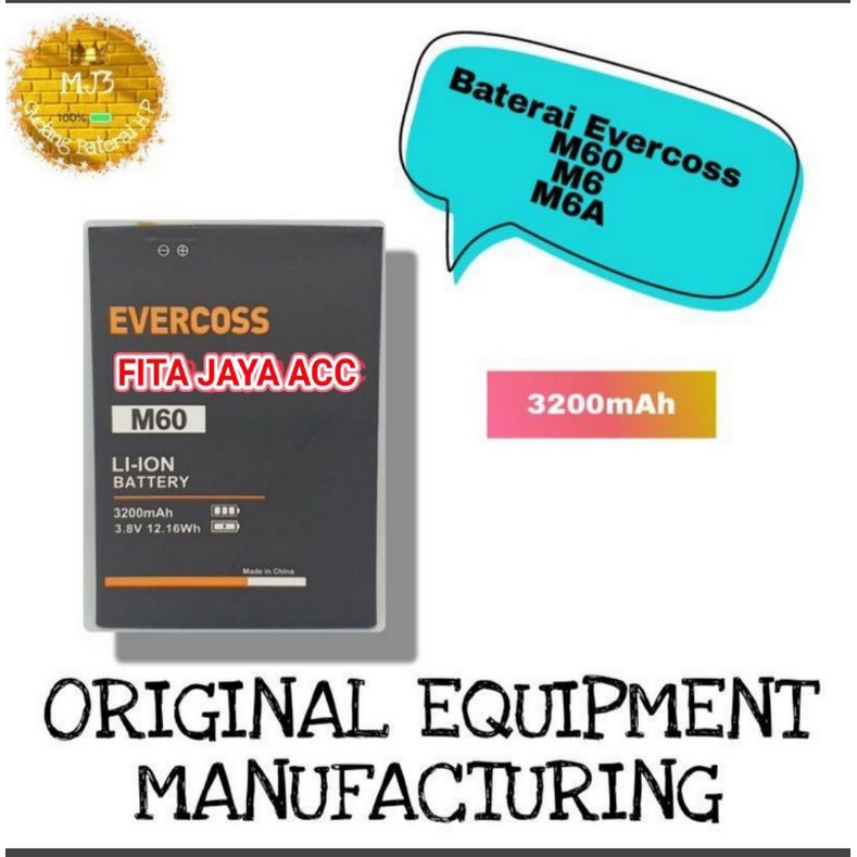 baterai hp Evercoss M6/M60/M6A 100% ORIGINAL