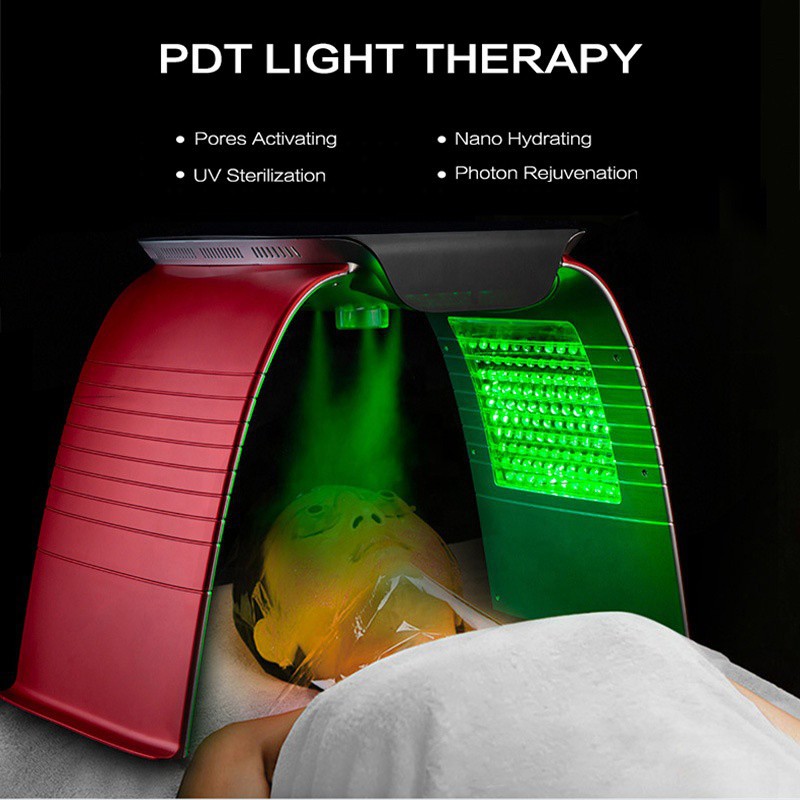 PDT Mist Spray 7 color Acne Therapy Machine With Cold Hot Spray Face Steamer