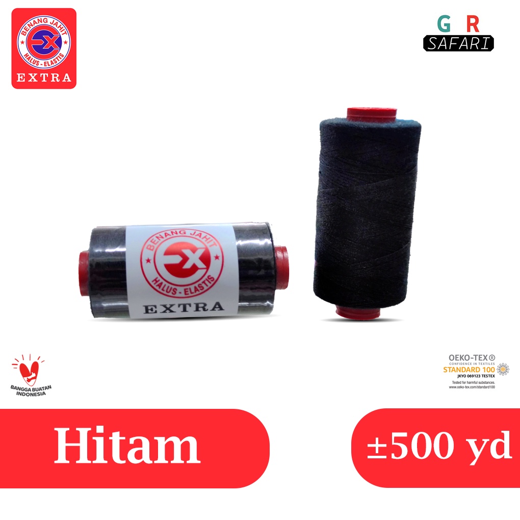 Benang Jahit Extra Warna Hitam - 500yard