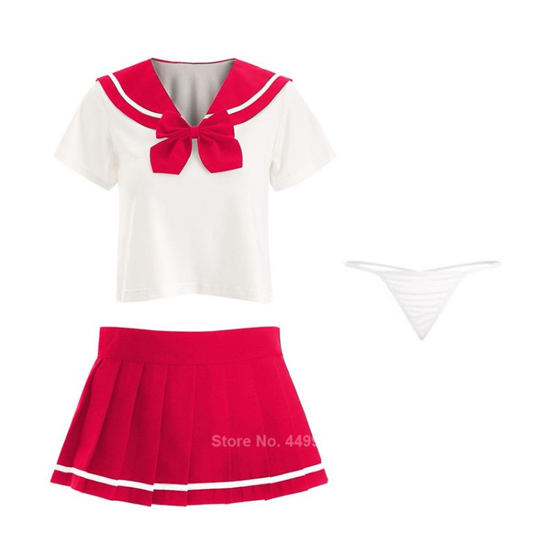 PREMIUM Sexy Cosplay Seragam Sekolah Jepang Seifuku Sailor School Model Pita