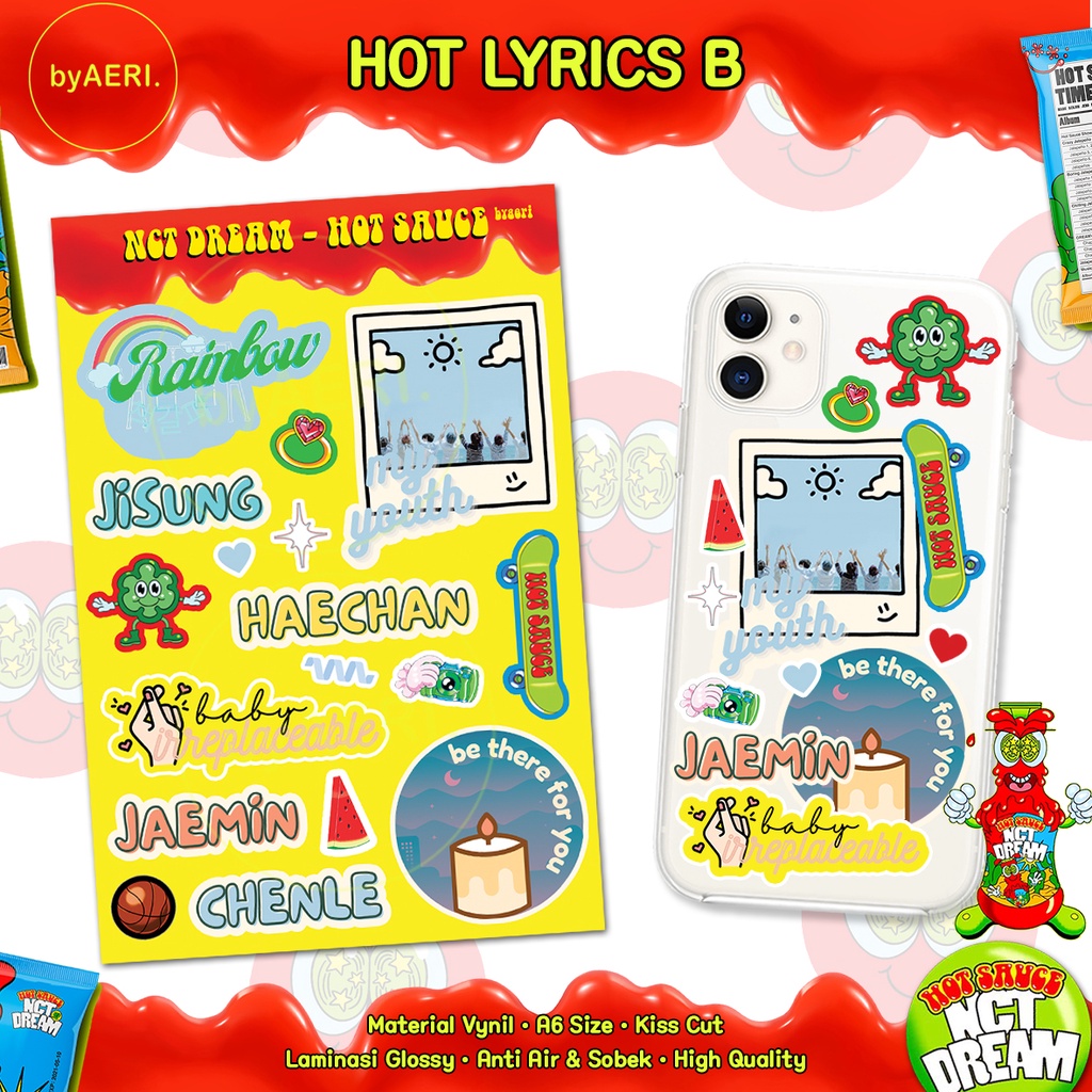 N C T DREAM HOT SAUCE STICKER KISS CUT (CAFE STIKER SET | STICKER TEMPEL KPOP | READY STOCK)