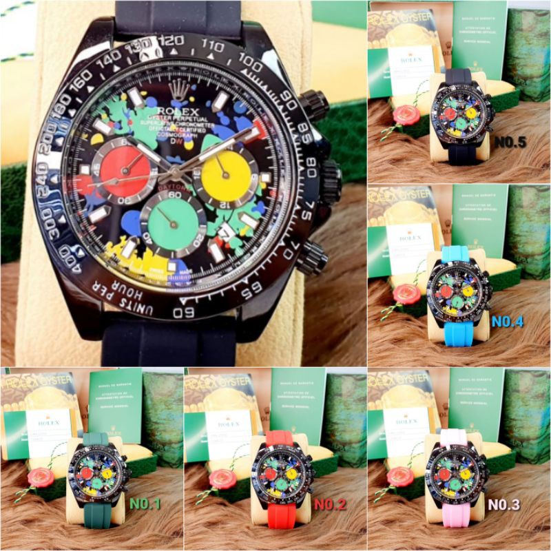 Jam Tangan Unisex ROLEX RLX7640X Daytona Carbon NTPT Unique Version Multi-Color Chronograph Aktif