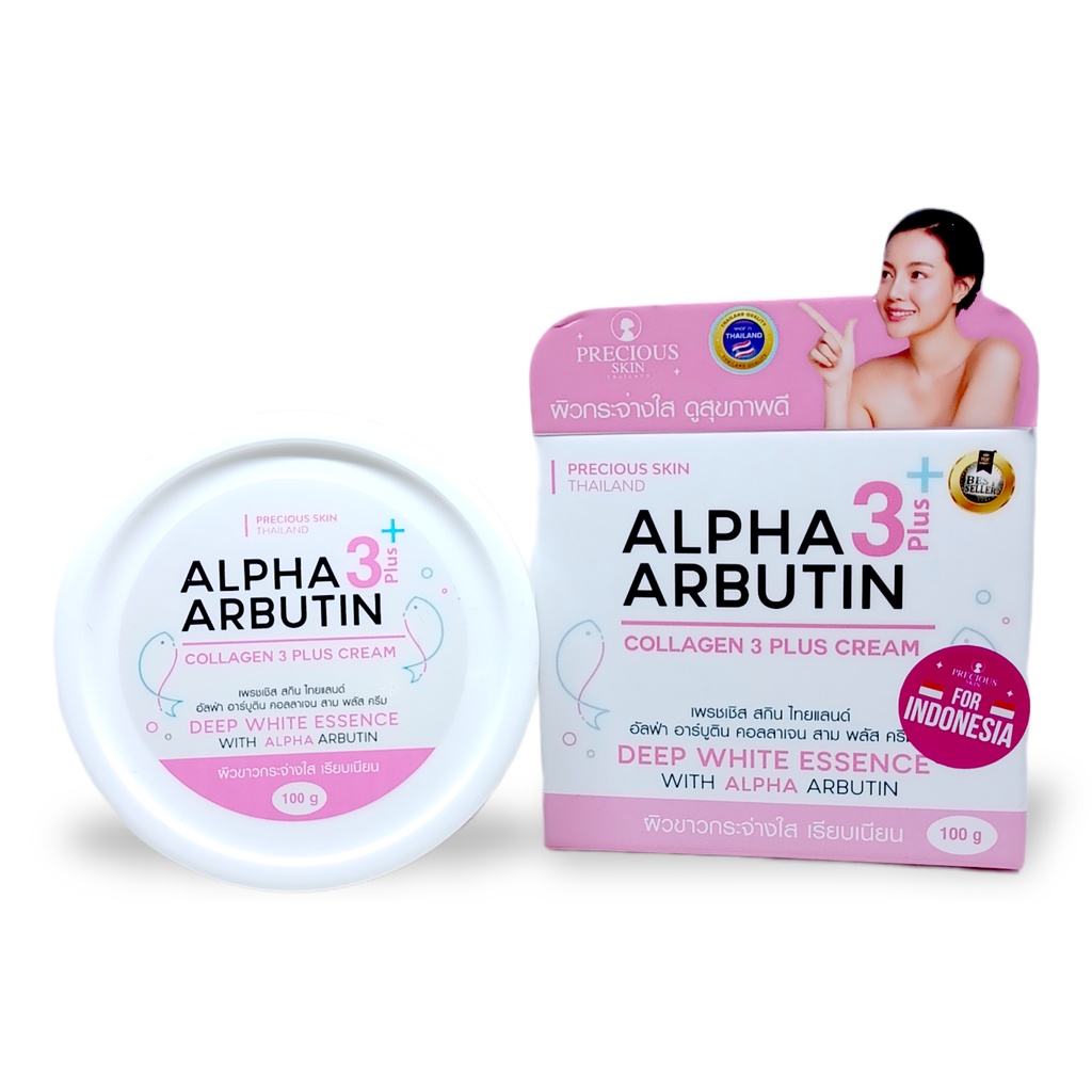 Alpha Arbutin 3 Plus Collagen Deep Essence Whitening Cream Perawatan Kecantikan Kulit badan Original