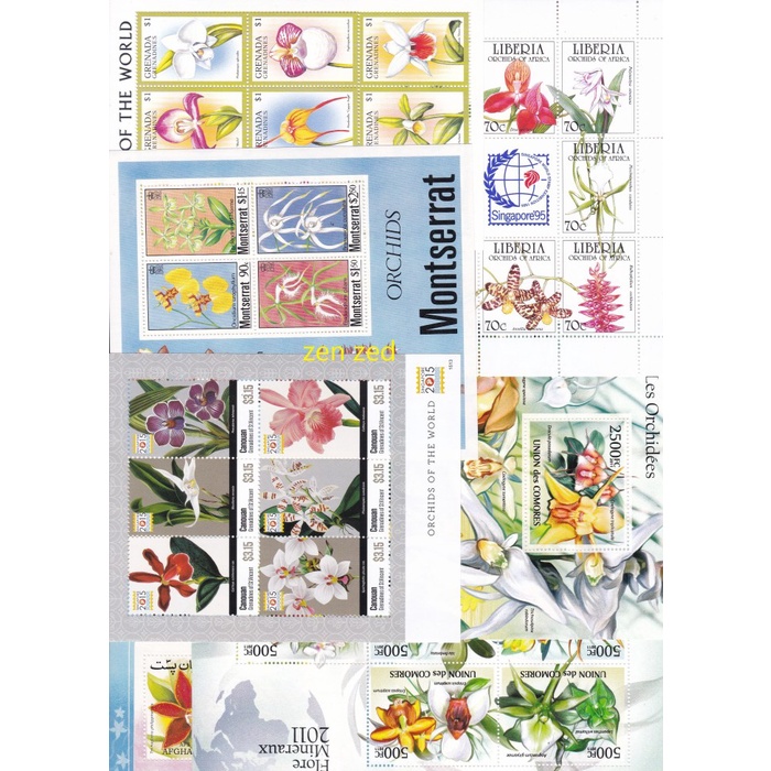 

0348 Perangko Tema Flowers Orchids - Bunga Anggrek Sheet Mnh