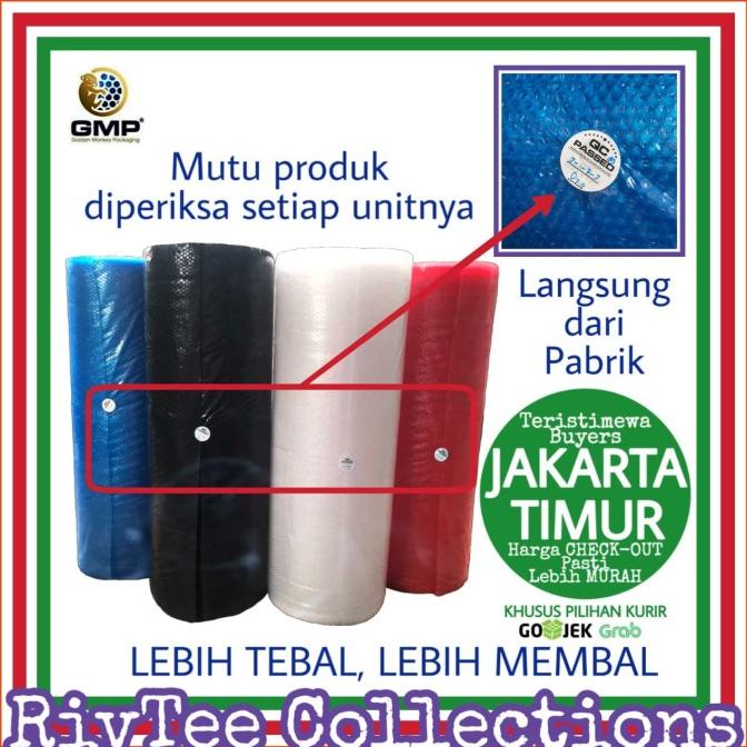 

Bubble Wrap GMP Khusus Merah Biru 125cm 50 meter Plastik Gelembung-ROL