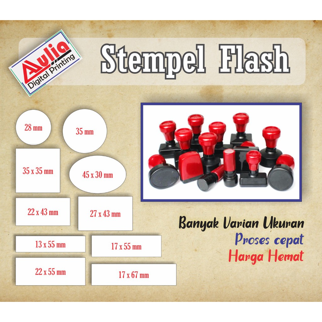 

Cetak Stempel Flash Ukuran 20mm | 17mm | 2 cm