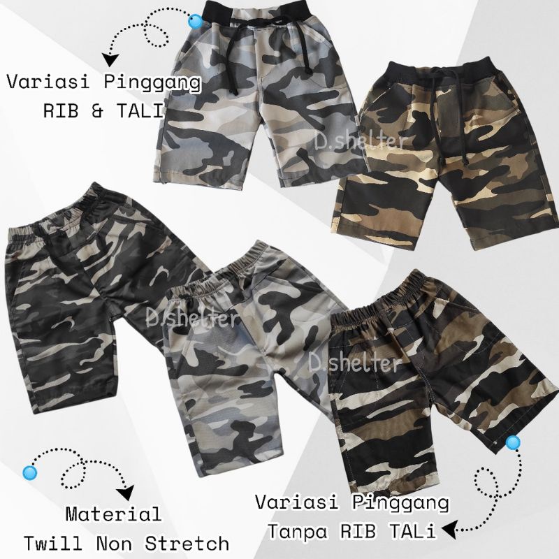 (COD) CELANA LORENG / ARMY ANAK PENDEK