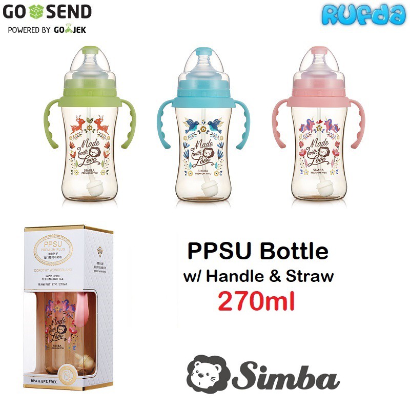 Simba Dorothy Wonderland PPSU Handle 270ml Straw WideNeck Bottle