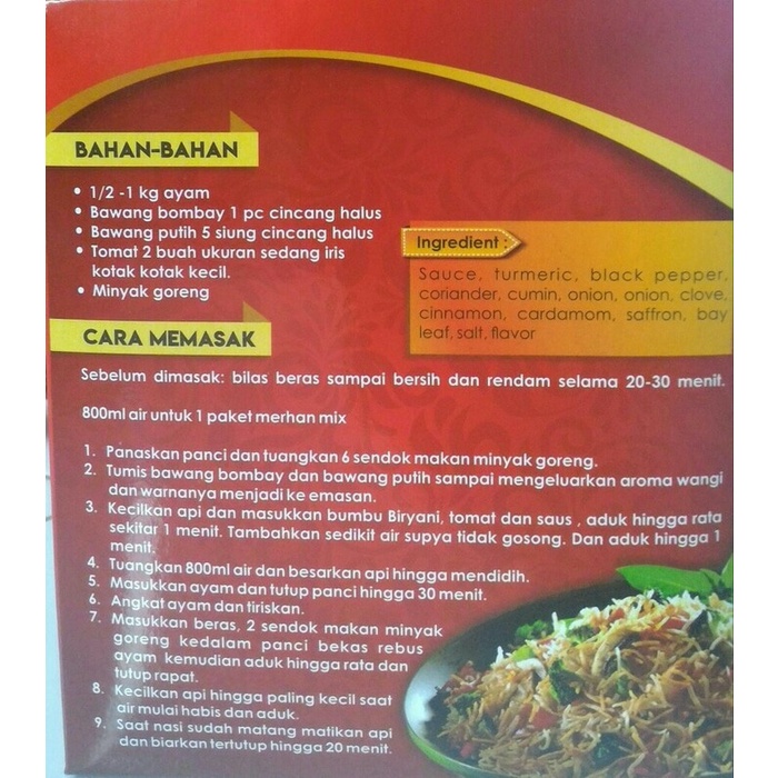 

978EqW Beras Basmati Premium Plus Bumbu Briyani Siap Saji WQ0112
