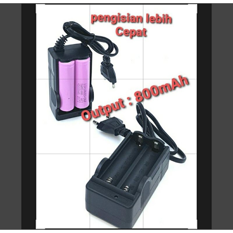 Charger battery 18650 2 Slot Baterai Universal AWT 18650 26650