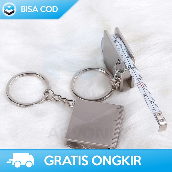 GANTUNGAN KUNCI RETRACTABLE METERAN GULUNG ANENG 80CM STAINLESS STEEL