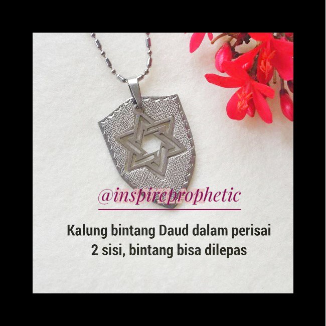 Kalung Bintang Daud Dawid Magen Star Of David. Aksesoris Liontin Fashion Wanita Mesianik Profetik