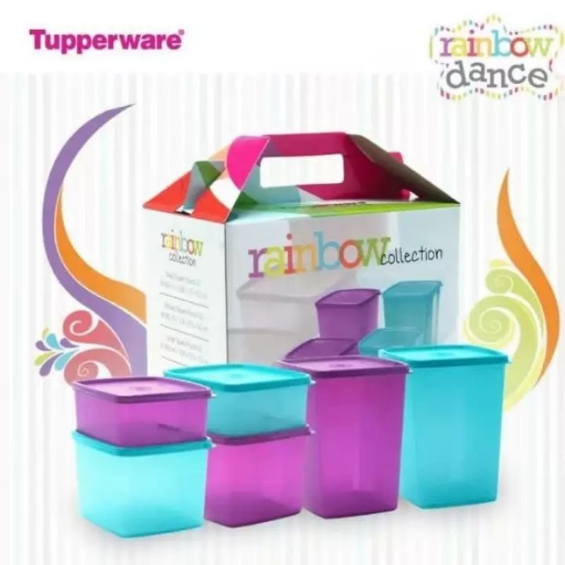 Tupperware rainbow collection set - wadah serbaguna - wadah cookies