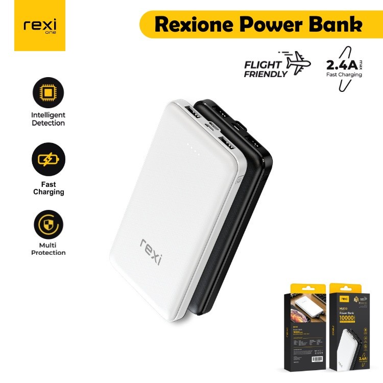 POWER BANK REXI 10.000MAH FAST CHARGING 2.4A 2 USB MA10