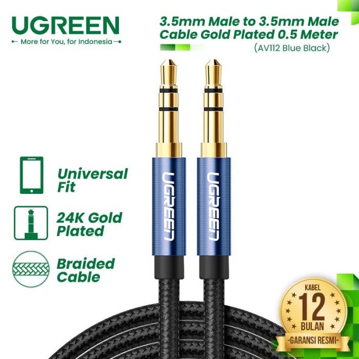 UGREEN Kabel Aux Audio 3.5mm TRS - AV112