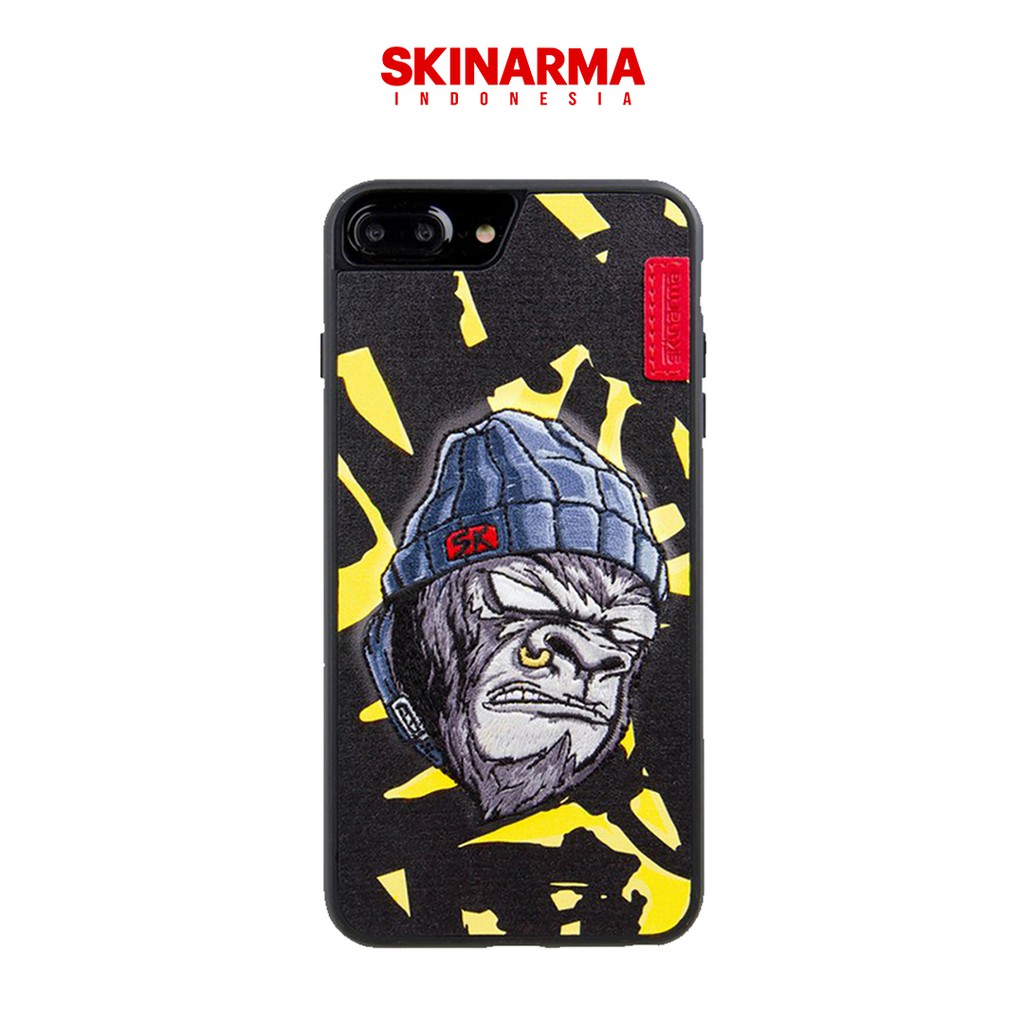 Skinarma Kemono Saru Yellow- Leather Embroidery Case Casing Bordir Kulit iPhone 6+ / 7 plus / 8 plus