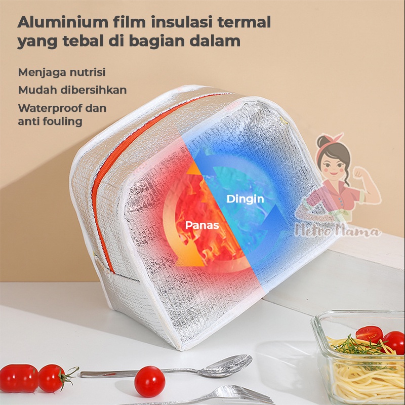 Tas Bekal Kotak Makan Termal Anak Sekolah Thermal Insulator Lunch Box Bag