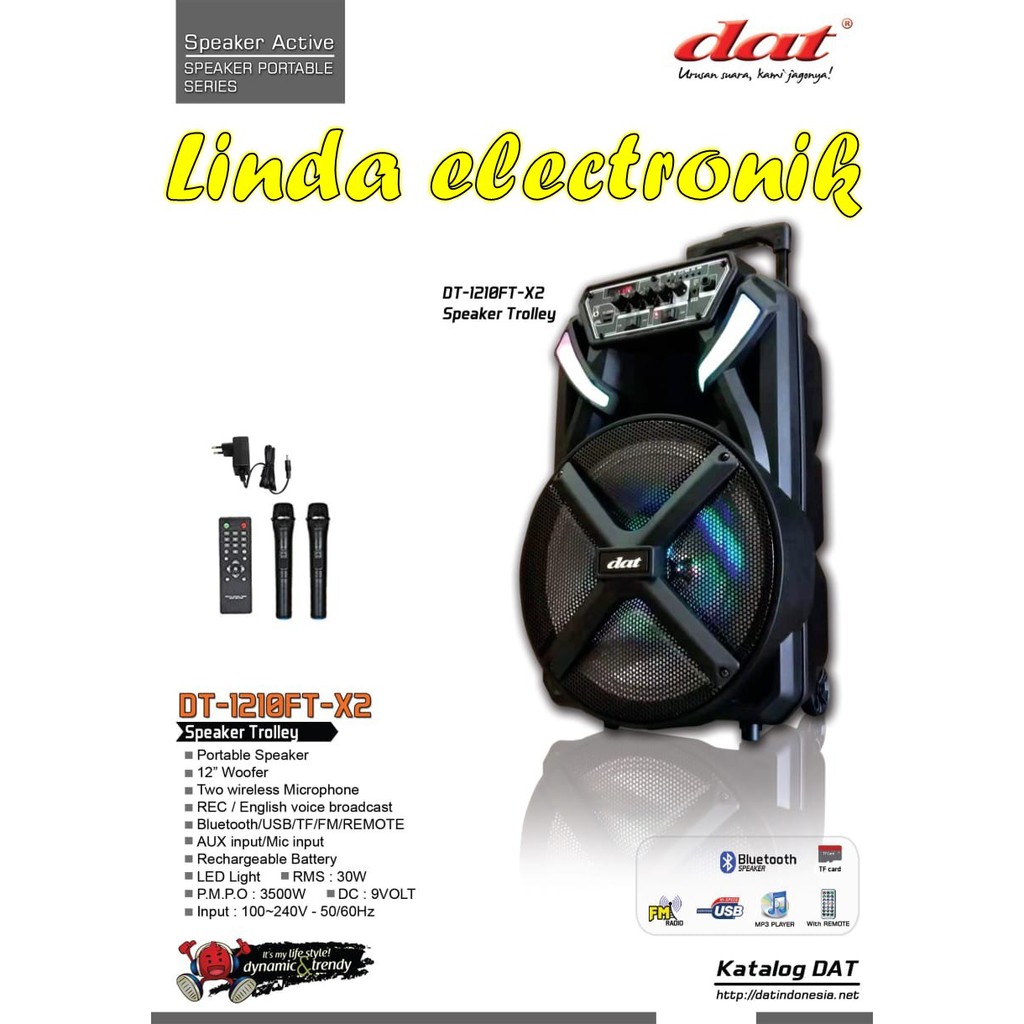 Speaker Portable DAT DT1210FT X2 Original DAT DT 1210FT X2
