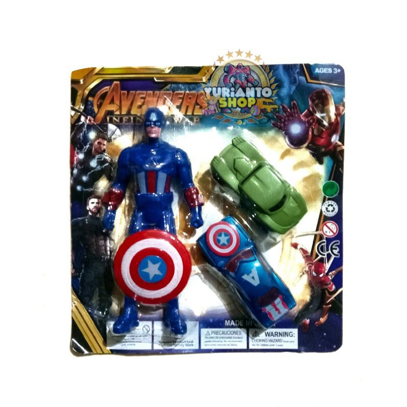 Mainan mobil superhero avengers robot racing car captain
